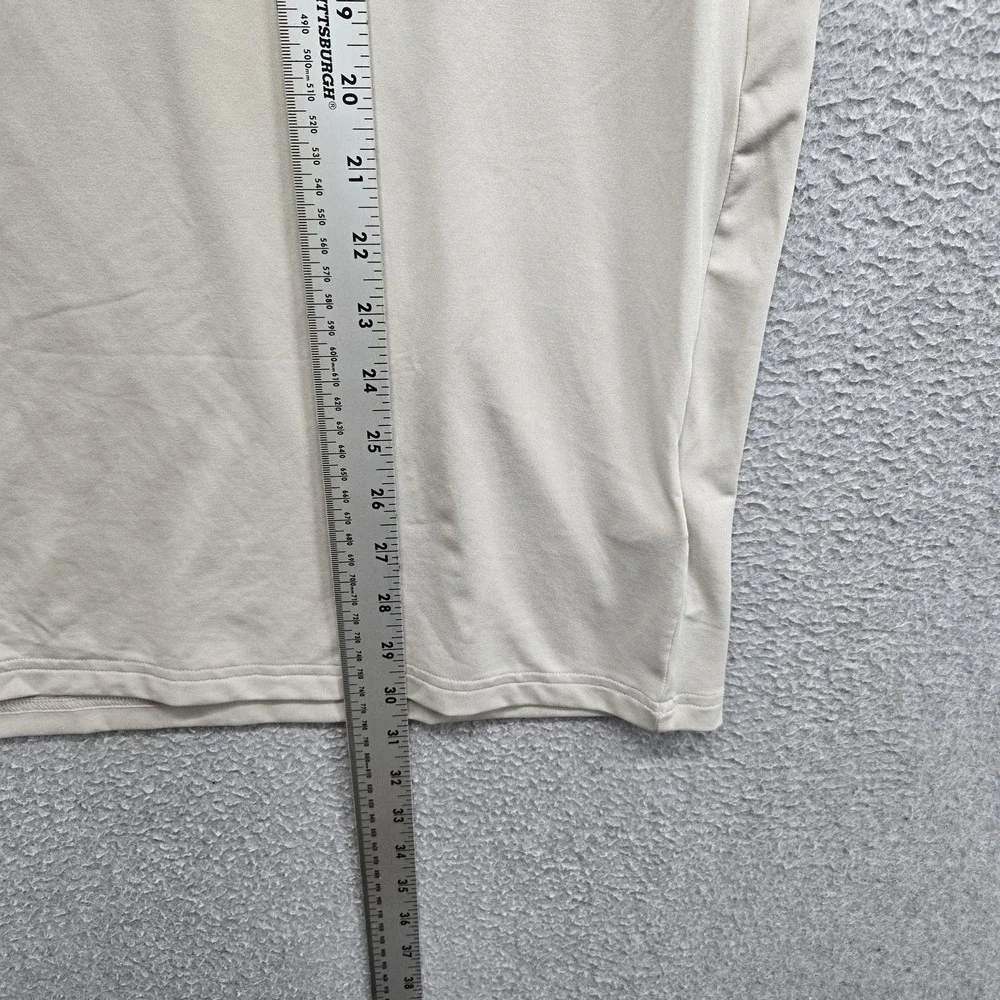 Adidas Men Shirt L Beige JX5410 Activewear Logo Short Sleeve